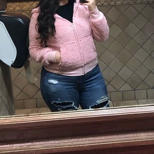 Cute fluffy pink jacket